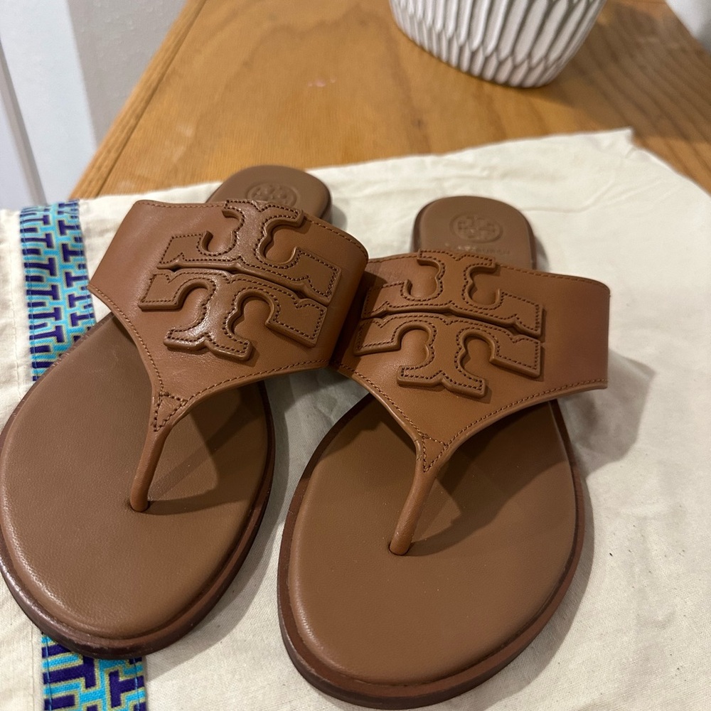 Tory Burch Brown Leather Sandals